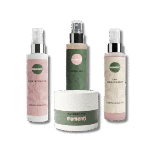 Bundle skincare detox Momenti con Latte Detergente, Tonico Viso, Gel Cheratolitico e Maschera Viso al Dianthus Barbatus per purificare e riequilibrare la pelle.