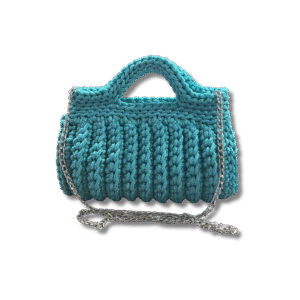 Mini Bag Momenti Acqua di Mare borsa artigianale azzurro mare realizzata a mano.