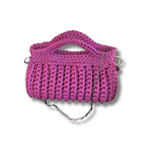 Mini Bag Momenti Garofano Viola borsa artigianale viola realizzata a mano.