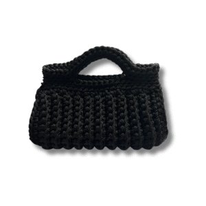 Mini Bag Momenti Notte del Poeta borsa artigianale nera realizzata a mano.