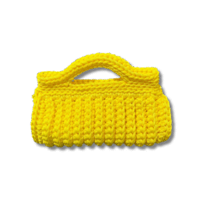 Mini Bag Momenti Raggio di Sole borsa artigianale gialla realizzata a mano.