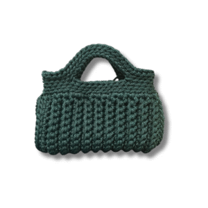 Mini Bag Momenti Stelo di Garofano borsa artigianale verde bosco realizzata a mano.